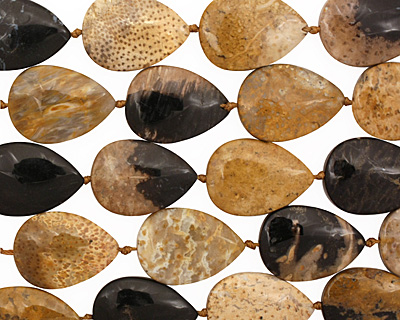 Palm Jasper Flat Teardrop 25x18mm