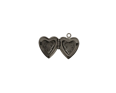 Gunmetal Tiny Pressed Heart Heirloom Locket 13x15mm