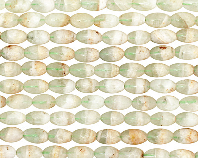 Green Fluorite w/ Quartz Rice 10x6mm