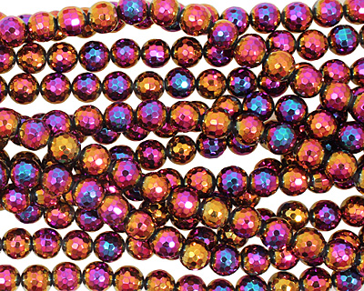 Hematite (titanium plated) Faceted Round 10mm