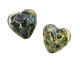 Grace Lampwork Blue w/ Green Boro Heart 19-20mm