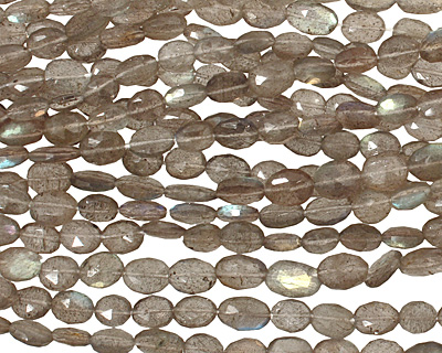 Labradorite Faceted Flat Oval 6-10x6-7mm