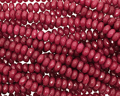 Ruby Jade Faceted Rondelle 10mm