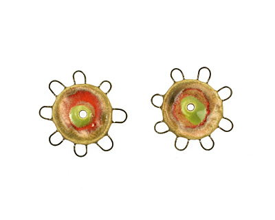Jangles Ceramic Sand, Red, Chartreuse Small Pinwheel 27-28mm