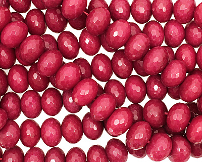 Ruby Jade Faceted Rondelle 12x17mm