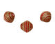African Paper (red, beige) Bicone 25x22-23mm