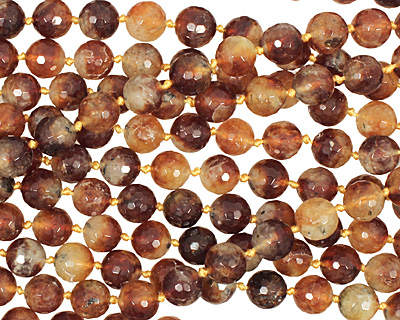 Honey Tourmilated Quartz Faceted Round 12mm