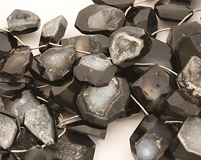 Black Druzy Freefrom Nugget 19-33x24-34mm