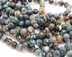 Slate Blue Line Agate Faceted Round 12mm