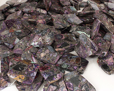 Purple Mosaic Stone w/ Pyrite Graduated Ladder 24-28x20-34mm