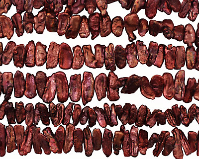Rusty Pink Biwa Center-Drilled 5-7x19-21mm