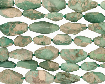 Variscite Faceted Flat Slab 16-30x10-18mm