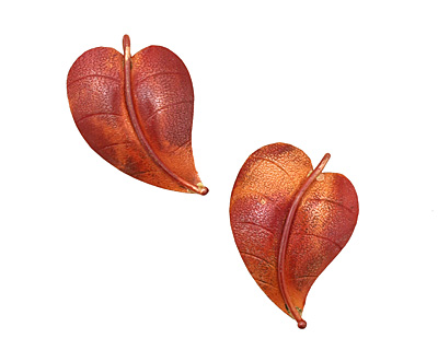 Patricia Healey Copper Sweeping Leaf Pendant 24x34mm