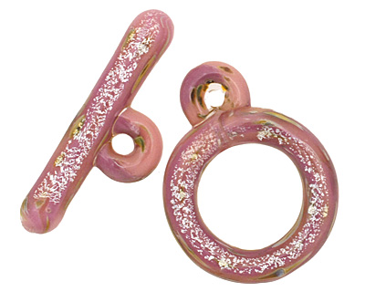 Grace Lampwork Fresh Heather Toggle Clasp 25-26x31-32, 39-40mm bar