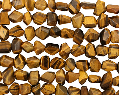 Tiger Eye Faceted Nugget 7-11x9-16mm