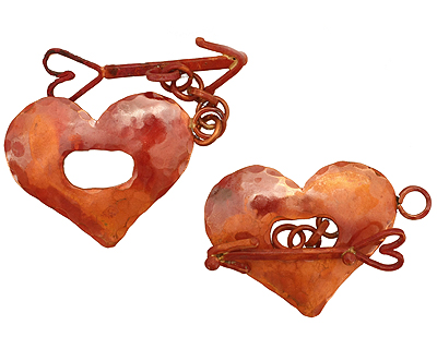 Patricia Healey Copper Heart & Arrow Toggle 42x30mm, 37mm bar