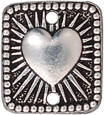 TierraCast Antique Silver (plated) Radiant Heart Link 16x14mm