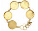 Brass Circle Bezel Link Bracelet 27mm