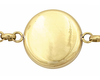Brass Circle Bezel Link Bracelet 27mm