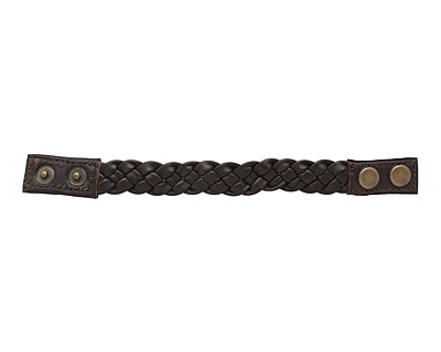 Brown Leather Braided Cuff 7/8