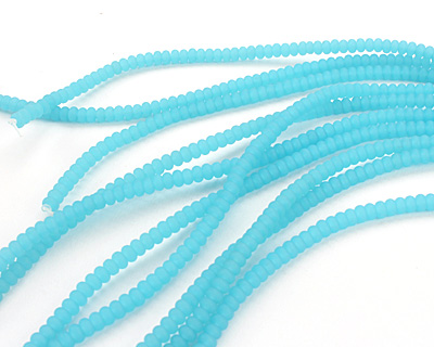 Opaque Blue Opal Recycled Glass Rondelle 3x4mm