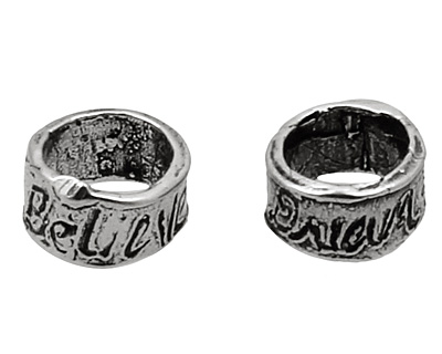 Rustic Charms Sterling Silver Dream/Believe Slide 5x9mm