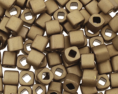 TOHO Frosted Antique Bronze Cube 4mm Seed Bead