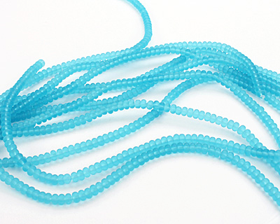 Turquoise Bay Recycled Glass Rondelle 3x4mm