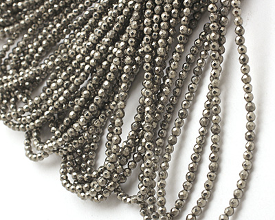 Golden Pyrite (silver tone) Faceted Round 3mm