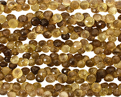 Smoky Quartz (yellow) Faceted Onion 9-10x8-9mm