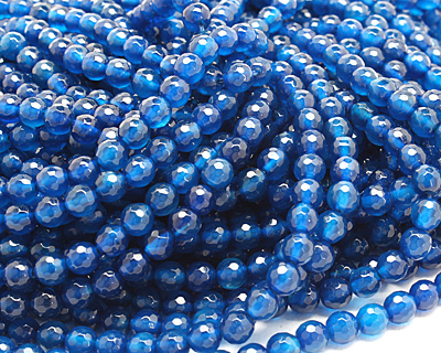 Sky Blue Agate Faceted Round 6mm