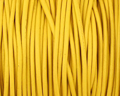 Yellow Round Leather Cord 1.5mm