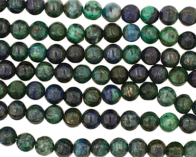 Chrysocolla 6-Sided Round 10mm