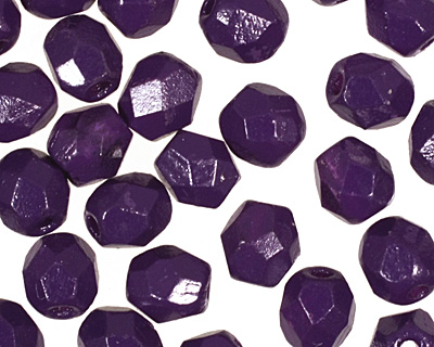 Czech Fire Polished Glass Coated Opaque Tanzanite Round 4mm