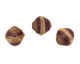 African Paper (beige, eggplant, beige) Bicone 25x22-23mm