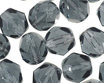 Czech Fire Polished Glass Montana Blue Round 6mm