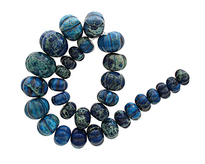 Midnight Blue Impression Jasper Graduated Pumpkin 10-20x14-25mm