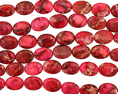 Ruby Impression Jasper Flat Oval 20x15mm