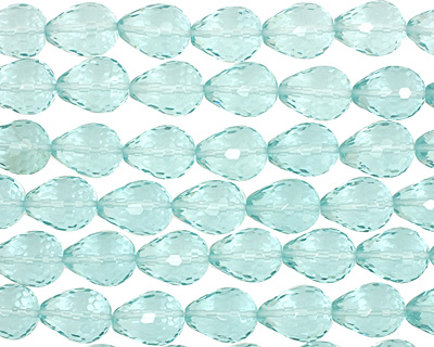Aquamarine (syn) Faceted Teardrop 20x15mm