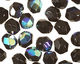 Czech Fire Polished Glass Jet AB Round 3mm