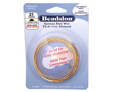 German Style Wire Non Tarnish Brass Half Round 21 gauge, 4 meters