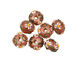 Grace Lampwork Ivory Mist Flower on Coral Rondelle 9x14mm