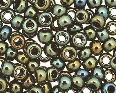 TOHO Metallic Iris Green/Brown Round 8/0 Seed Bead