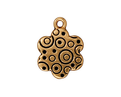 TierraCast Antique Gold (plated) Flower Frame Drop 17x23mm