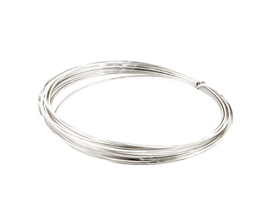 German Style Wire Silver (plated) Square 24 gauge, 4 meters