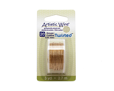 Twisted Artistic Wire Non-Tarnish Brass 20 gauge, 3 yards