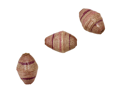 African Paper (gray, w/eggplant rings) Rice 24-26x16-17mm