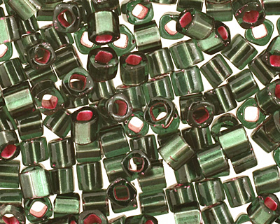 TOHO Olivine (with Frosted Silver & Pink Lining) Cube 1.5mm Seed Bead