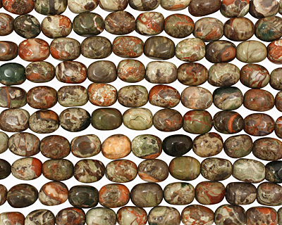 Red Forest Agate Tumbled Nugget 15-17x12-13mm