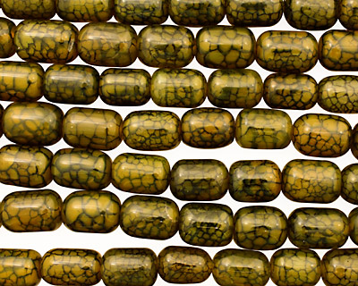 Olive Fire Agate Barrel 18-20x13-14mm